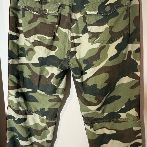 MOTHER The No Zip Misfit Camo Jogger Pants w/ Red & Navy Side Stripes - Picture 9 of 9